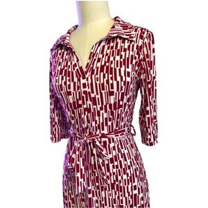 1990s Hypnotik Red and White Butterfly Collar Dress Size Medium